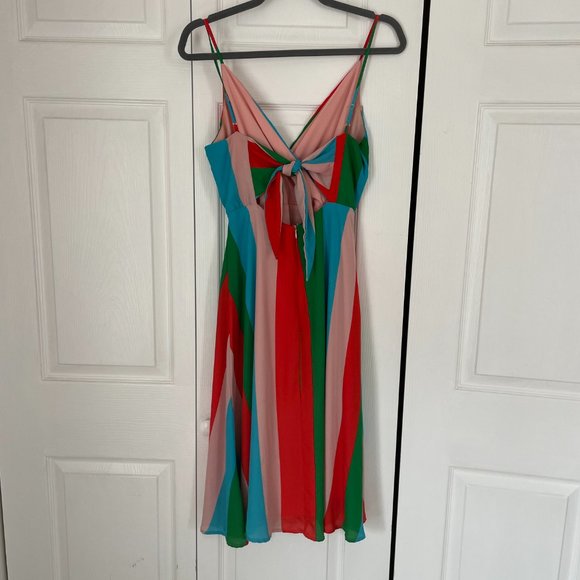 Vivacious Veronica Green Multi-Striped Midi Dress - Picture 6 of 7